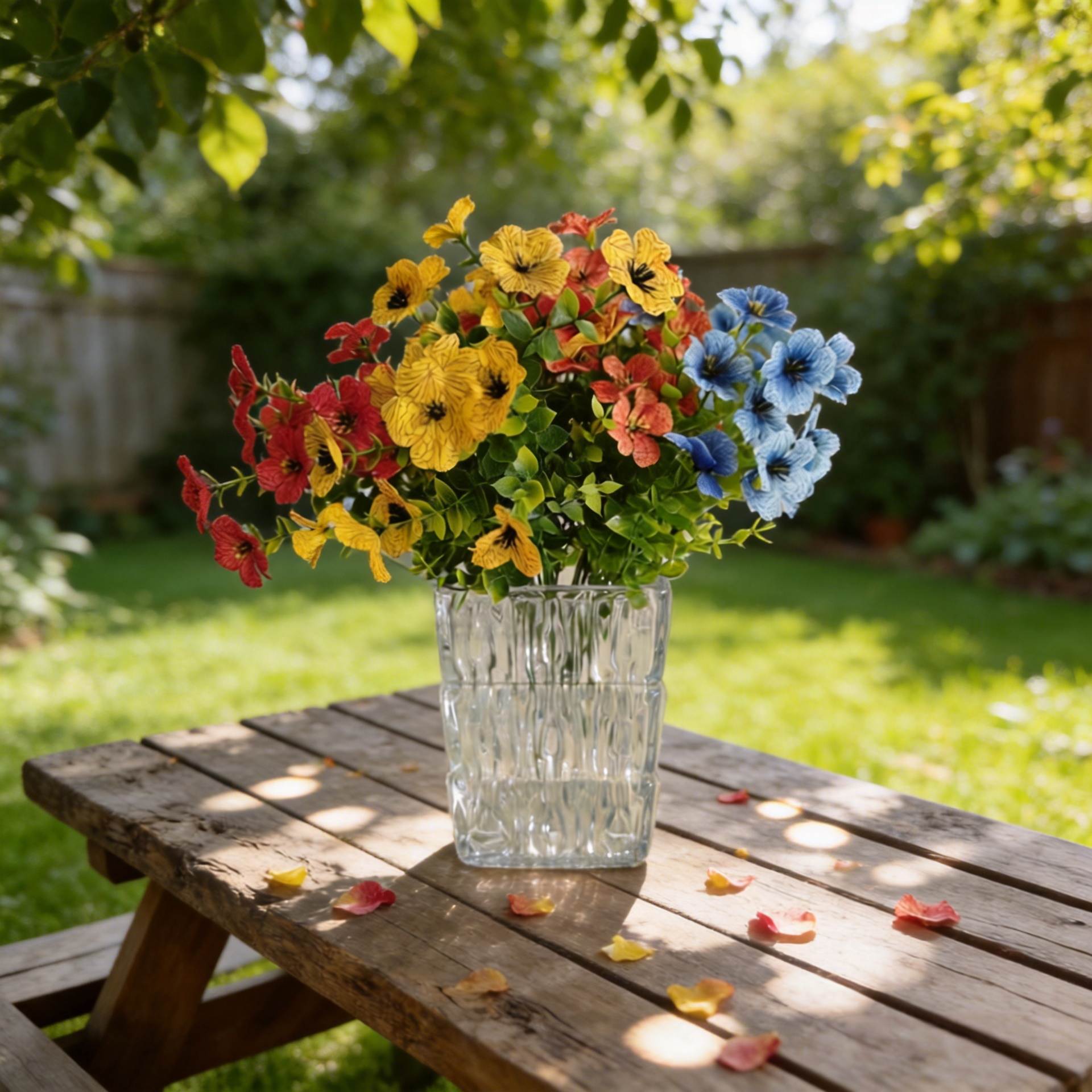 Lifestyle scene outdoor flowers