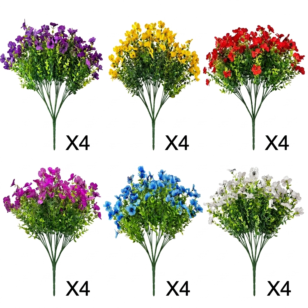 Six color flowers display